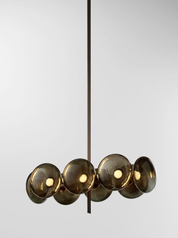 Aeris Linear 108 Chandelier - Blackened Brass, Black