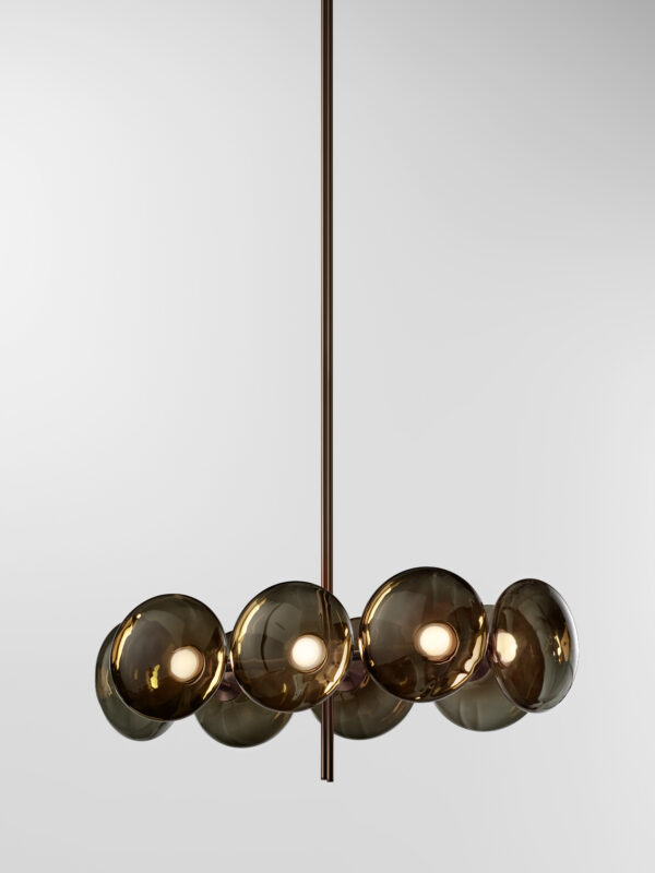 Aeris Linear 108 Chandelier - Bronzed Brass, Black