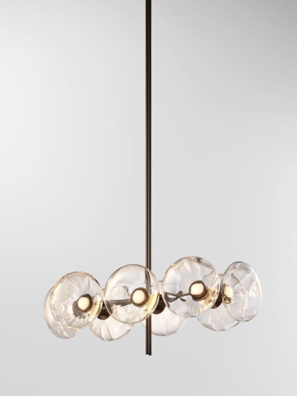 Aeris Linear 108 Chandelier - Blackened Brass, Clear