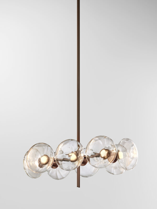 Aeris Linear 108 Chandelier - Bronzed Brass, Clear