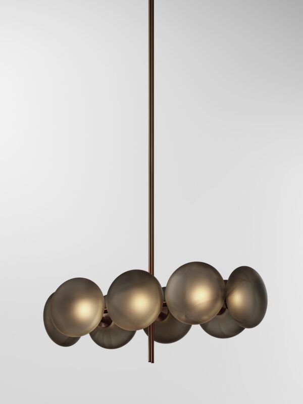 Aeris Linear 108 Chandelier - Bronzed Brass, Frosted Black