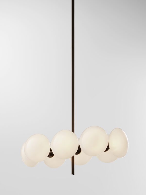 Aeris Linear 108 Chandelier - Blackened Brass, Frosted Clear
