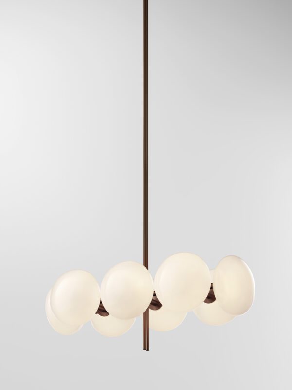 Aeris Linear 108 Chandelier - Bronzed Brass, Frosted Clear