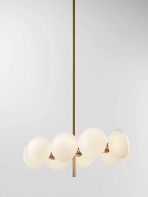 Aeris Linear 108 Chandelier - Brushed Brass, Frosted Clear