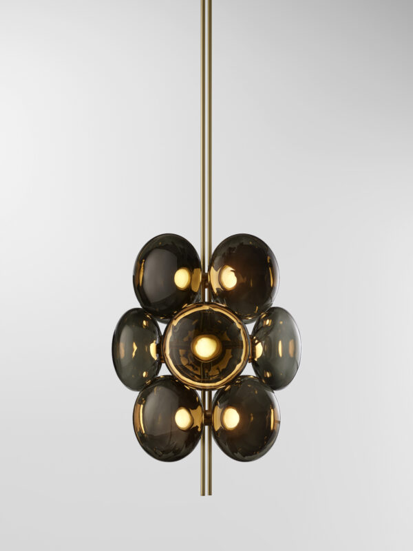 Aeris 112 Chandelier - Brushed Brass, Black