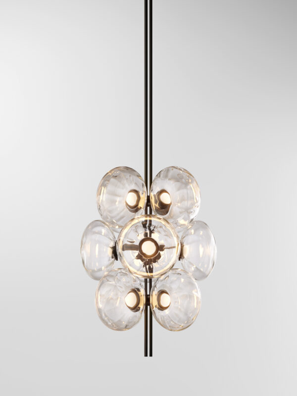 Aeris 112 Chandelier - Blackened Brass, Clear