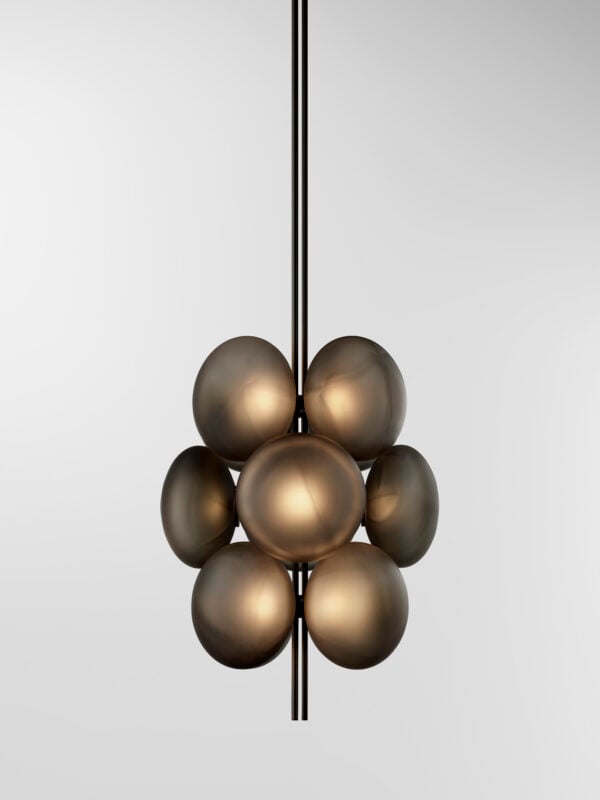 Aeris 112 Chandelier - Blackened Brass, Frosted Black
