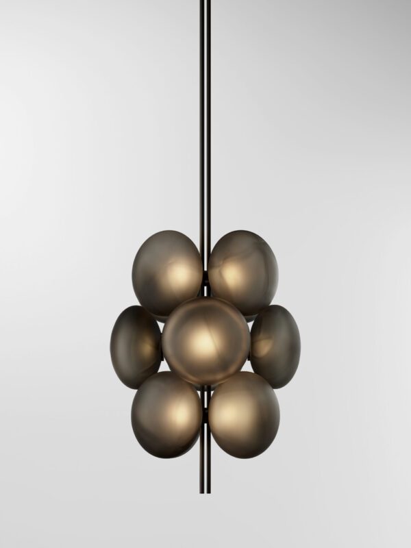 Aeris 112 Chandelier - Blackened Brass, Frosted Black