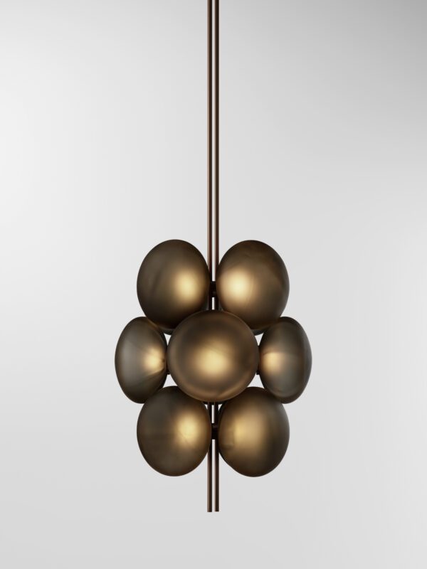 Aeris 112 Chandelier - Bronzed Brass, Frosted Black