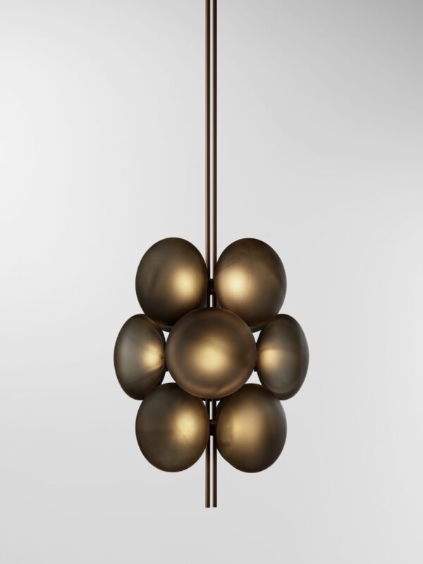 Aeris 112 Chandelier - Bronzed Brass, Frosted Black