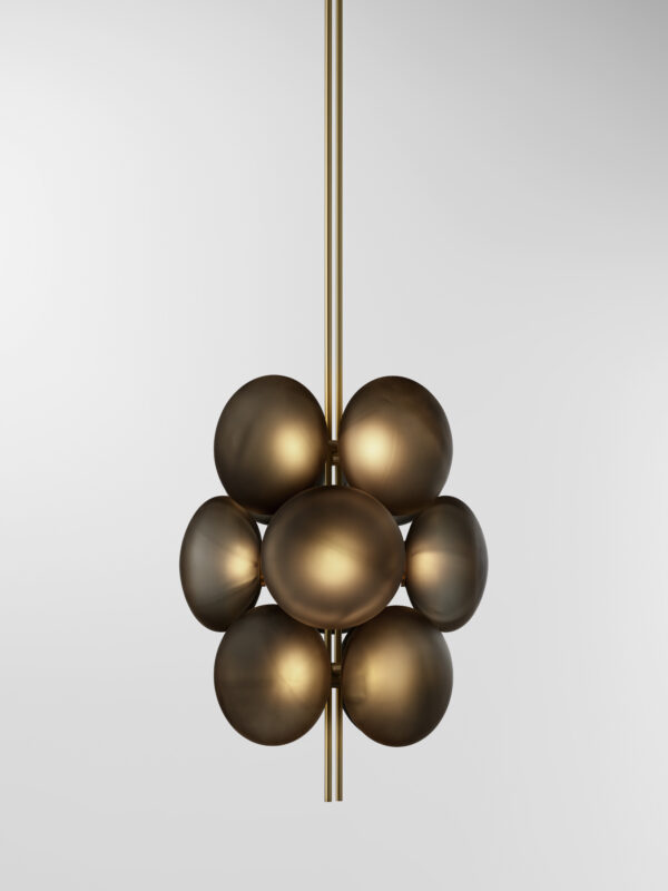 Aeris 112 Chandelier - Brushed Brass, Frosted Black