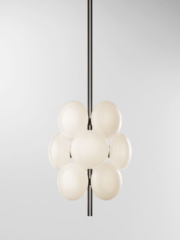 Aeris 112 Chandelier - Blackened Brass, Frosted Clear