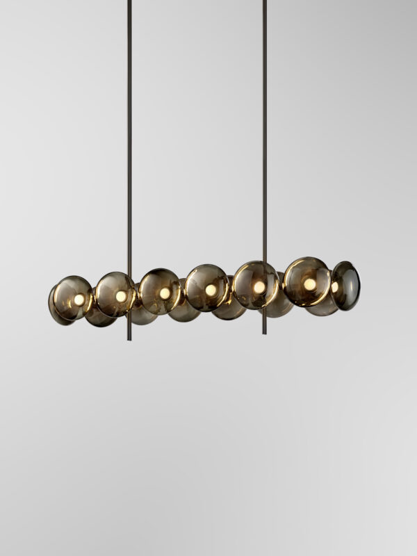 Aeris Linear 214 Chandelier - Blackened Brass, Black