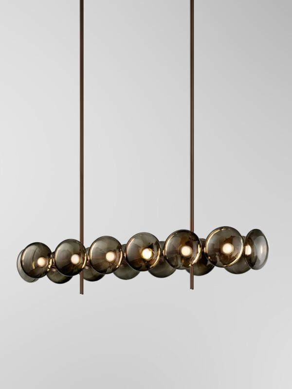Aeris Linear 214 Chandelier - Bronzed Brass, Black