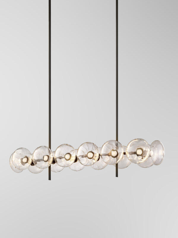 Aeris Linear 214 Chandelier - Blackened Brass, Clear