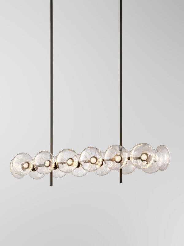 Aeris Linear 214 Chandelier - Blackened Brass, Clear