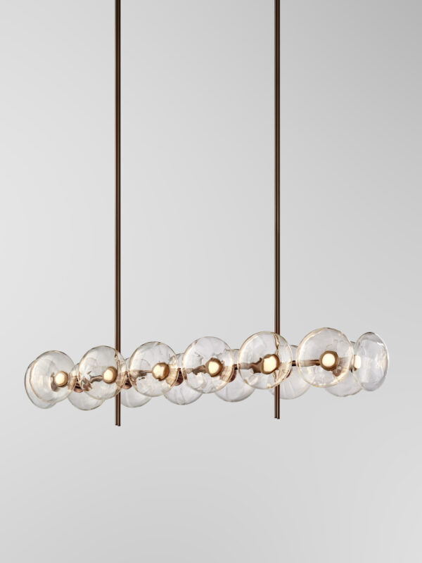 Aeris Linear 214 Chandelier - Bronzed Brass, Clear
