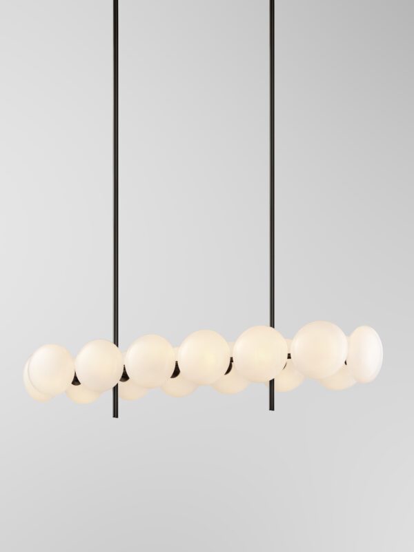 Aeris Linear 214 Chandelier - Blackened Brass, Frosted Clear