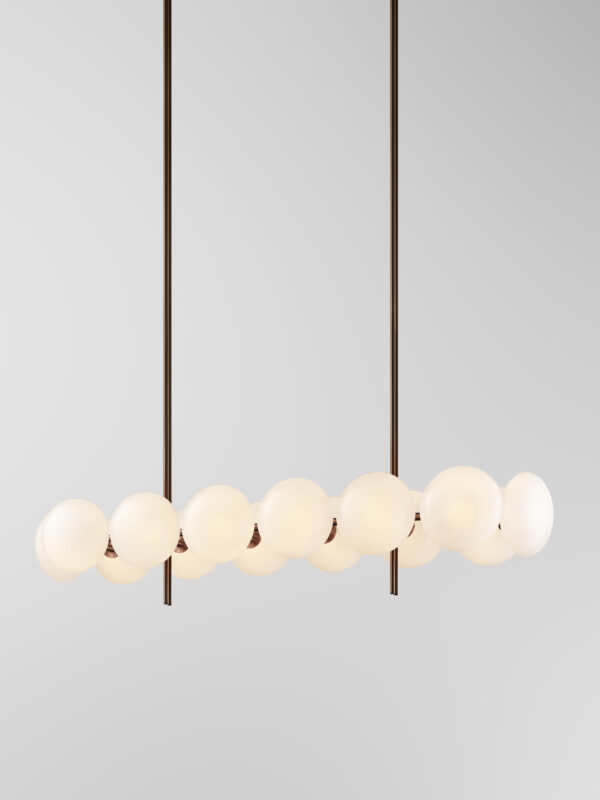 Aeris Linear 214 Chandelier - Bronzed Brass, Frosted Clear