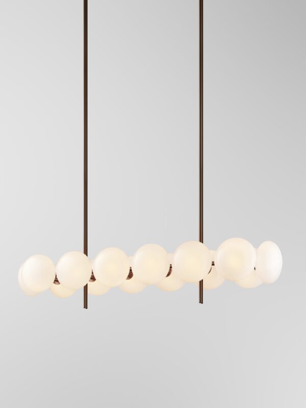 Aeris Linear 214 Chandelier - Bronzed Brass, Frosted Clear