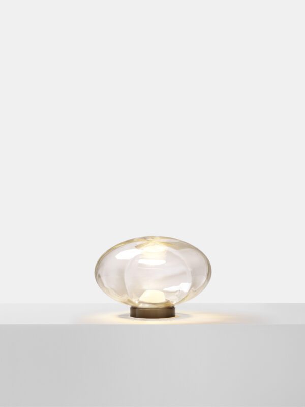 Aeris Table Lamp - Blackened Brass, Clear