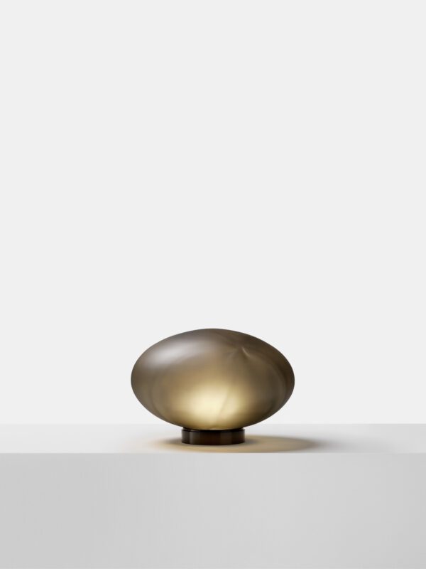 Aeris Table Lamp - Blackened Brass, Frosted Black