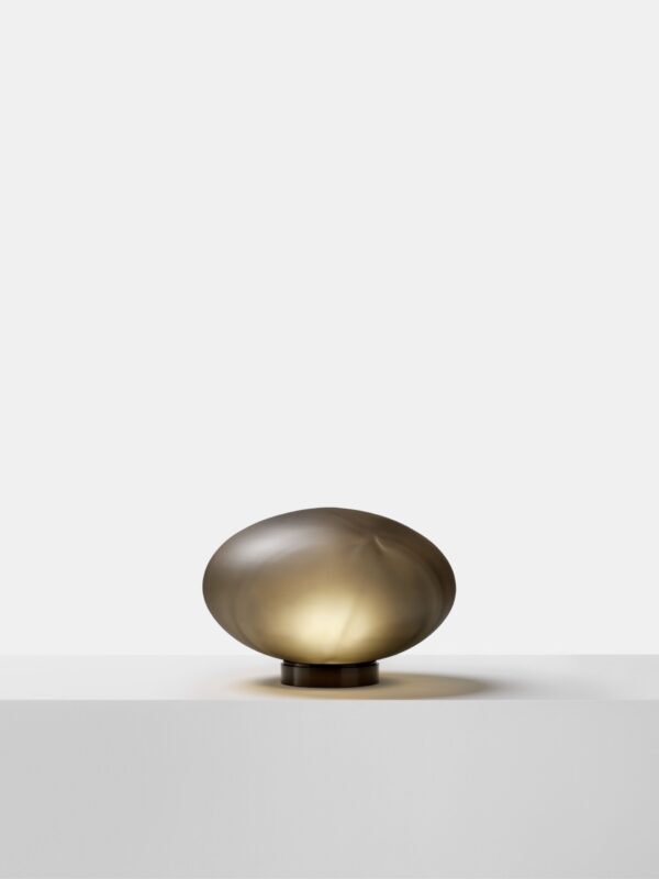 Aeris Table Lamp - Blackened Brass, Frosted Black