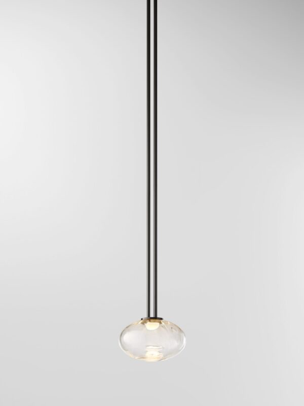 Aeris Pendant - Blackened Brass, Clear