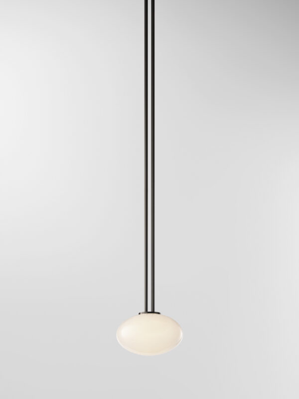 Aeris Pendant - Blackened Brass, Frosted Clear