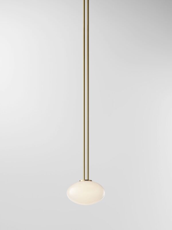 Aeris Pendant - Brushed Brass, Frosted Clear