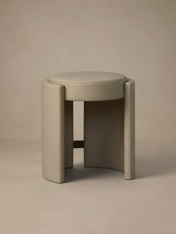 Cuff Stool - Titanium Leather
