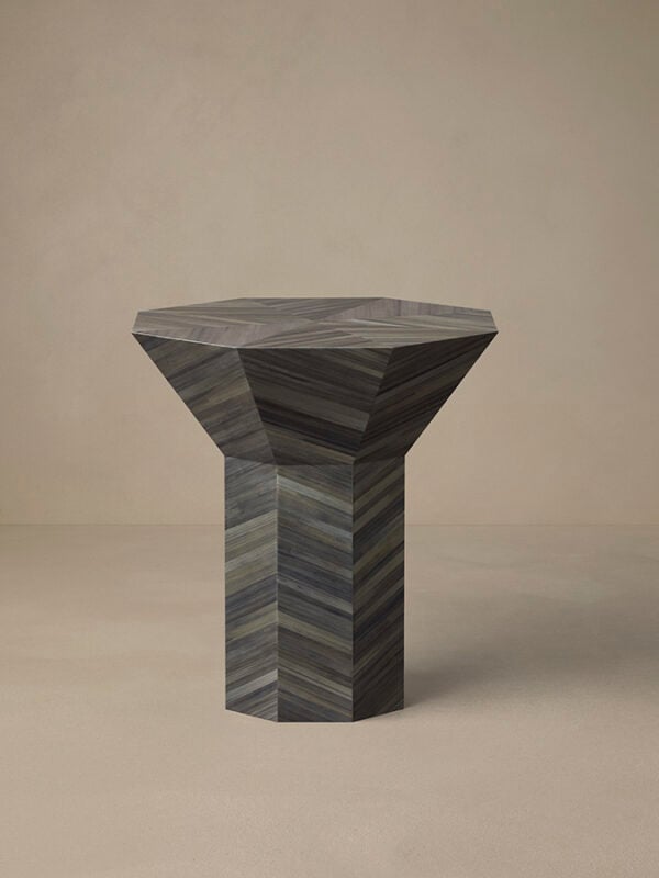 Flare Side Table - Straw Marquetry