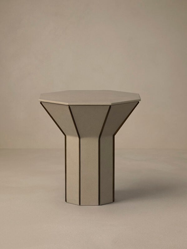 Flare Side Table - Titanium Leather