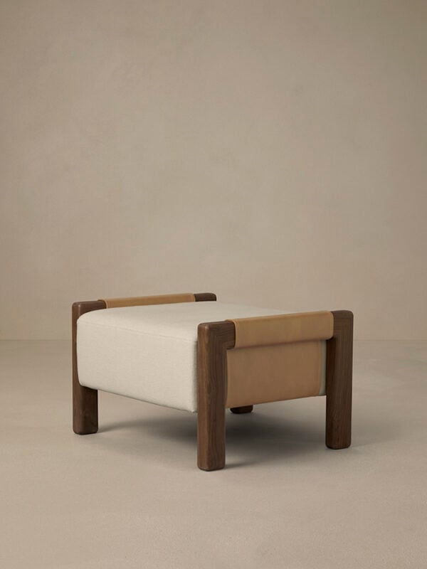 Saddle Ottoman - Nougat Leather