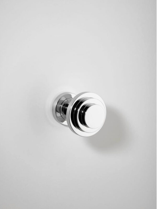 Zzzigurat Door Knob Round Rose - Polished Chrome