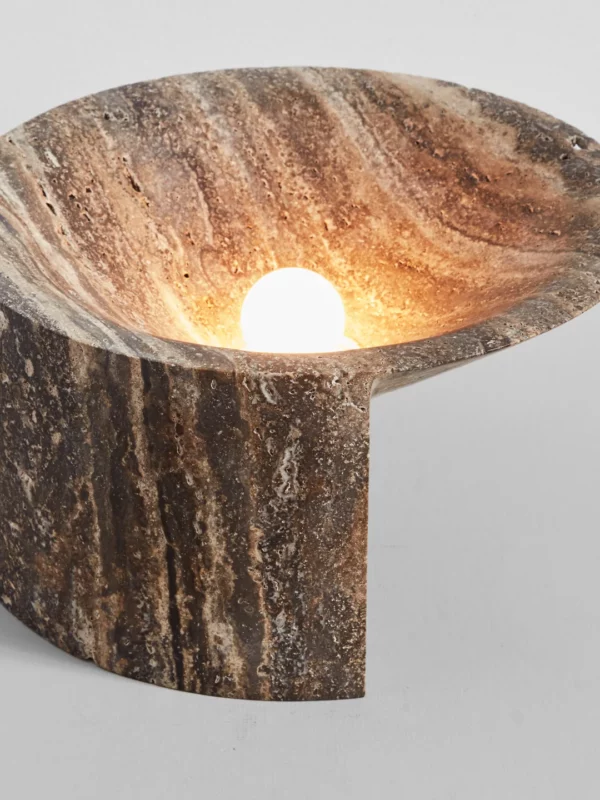 Large Stone Uplight - Black Travertine