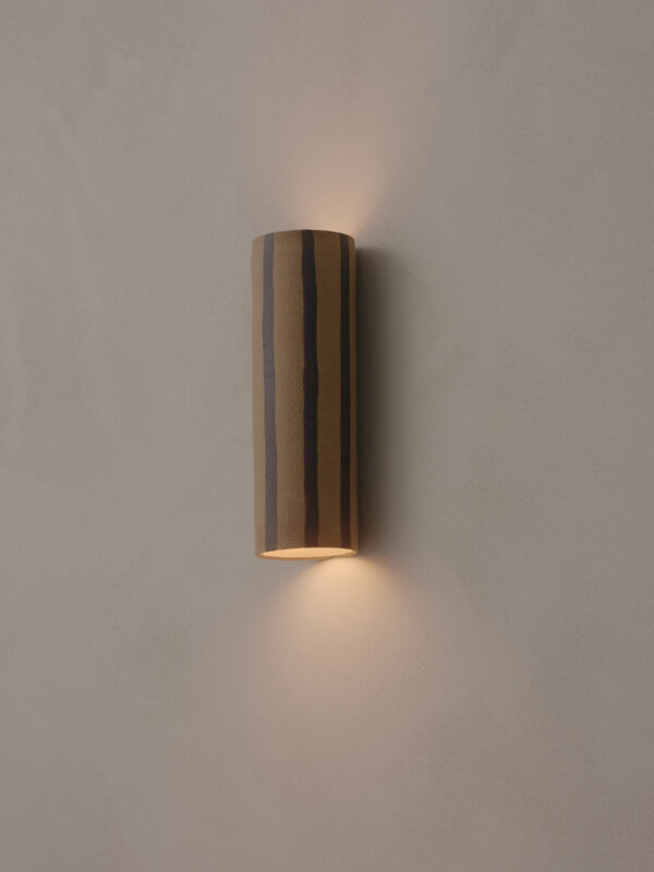 Dancer Cylinder Wall Sconce - Double 9cm Ø x 28cm, Spaced Stripe