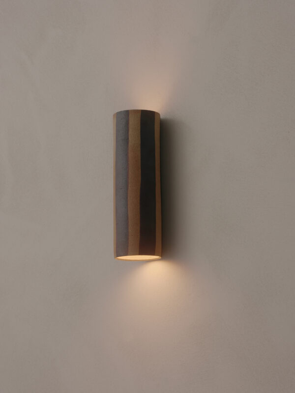 Dancer Cylinder Wall Sconce - Double 9cm Ø x 28cm, Wide Stripe