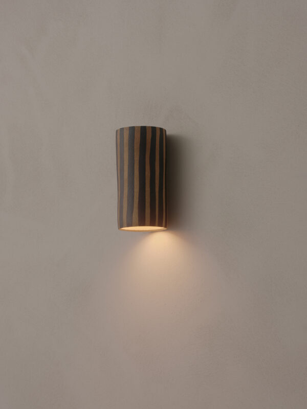 Dancer Cylinder Wall Sconce - Single 9cm Ø x 18cm, Thin Stripe
