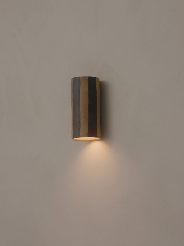 Dancer Cylinder Wall Sconce - Single 9cm Ø x 18cm, Wide Stripe