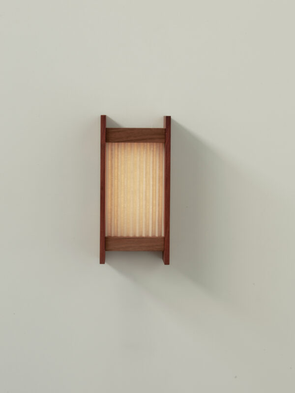 Linear Wall Sconce - Blackwood | Pleated Linen, Small